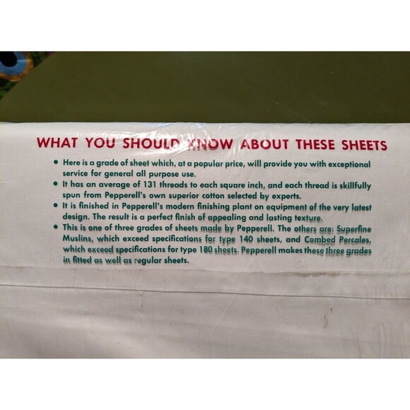 NEW 2 Pepperell Vintage Fine Muslin Flat Sheet Size 81" x 99" Before Hem White - Picture 3 of 3